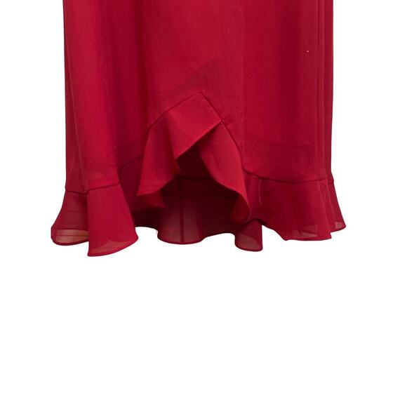 Vintage Another Thyme Romantic Red Ruffle Hem Midi Skirt Women's Size 16 - Picture 4 of 6